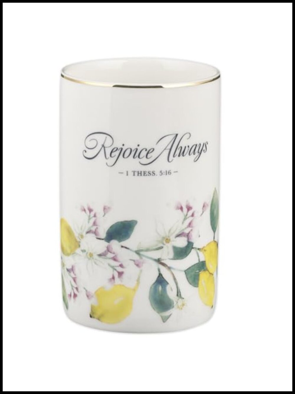 Small White Ceramic Table Vase for Flowers & Plants Inspirational Scripture